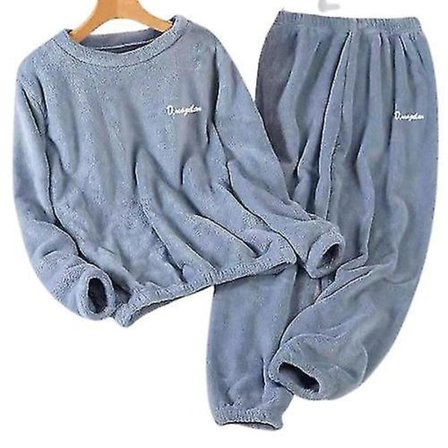 Høst Vinter Herre Pyjamas Sett Termisk Fleece Tykk Varm Myk Pyjamas Dress Langermet Casual Hjemme Pyjamas Sett Mannlig Nattøy