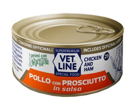 Vet Line Per Gatto Pollo Con Prosciutto In Salsa 70g