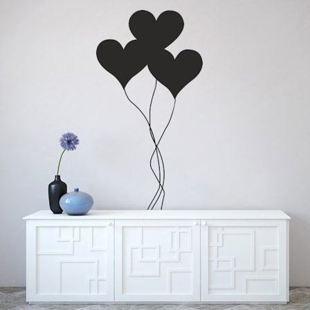 Hjärtformade ballonger vinyl vägg klistermärke