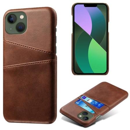iPhone 15 Plus Mobilcover Kortholder PU-Læder - Brun