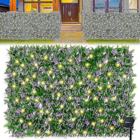 Utvidbar gjerde med solcellelyssnor, strekkbar løvverk personvern gjerde kunstig eføy gjerde panel bakteppe kunstige hekker gjerde