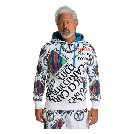 Carlo Colucci, Hoodie Wit, Heren, Maat:S