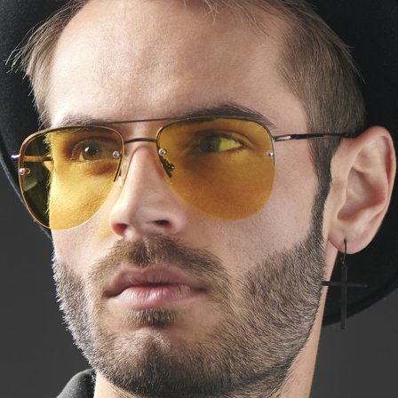 Lunettes de soleil style aviateur marron et jaune pour hommes - Lunettes de soleil type Aviator