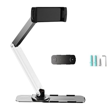 Snabbinstallerad Justerbar Telefon- och Surfplatteställning Multi Vinkel Metall Väggmonterbar