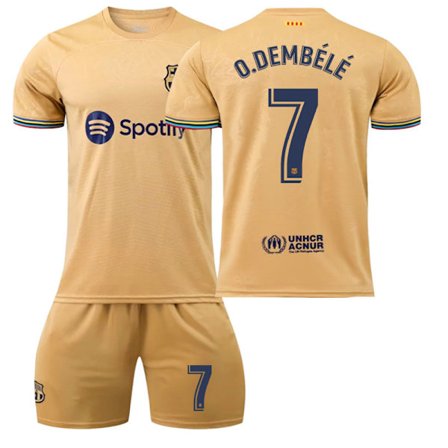 22 Barcelona tröja Bortamatch NO. 7 Dembeele tröja