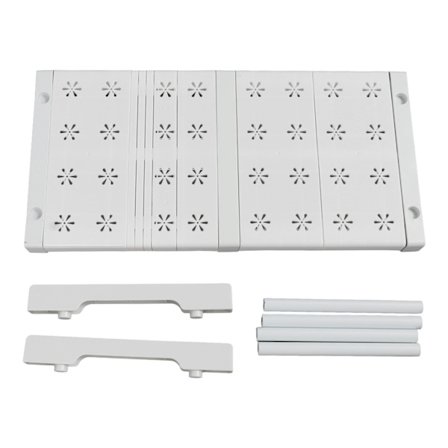 Utvidbar hylleorganisator for skap, justerbar plassbesparende garderobe vaskespenningshylle 24 cm bredde 22 cm høyde lengde 37 til 48 cm/14,6 til 18,9