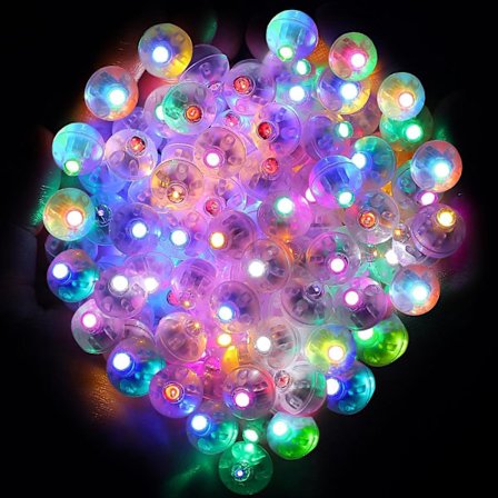 LED-ballonglampor, Mini Round LED-ballongljus 60 stycken, LED B