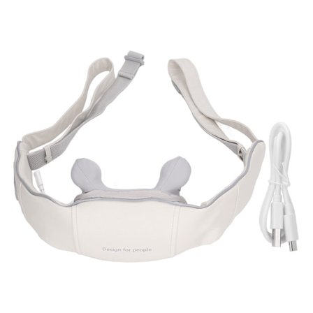 Nakkemassasjeapparat Varmekompress 2 Styrke Smart Timing Oppladbar Elektrisk Nakkemassasjepute Hvit