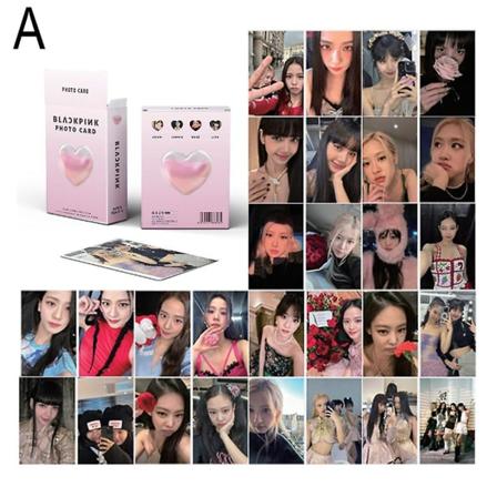 50st/kartong Svartrosa fotokort Leksak Roliga Lomo-kort Kpop-vykort Seriekort Leksak Blink-present Lisa Jennie Rose Jisoo[C] One-Size Blackpink