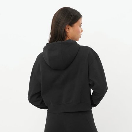 Salomon - Sudadera con capucha para mujer Short Hoodie - Deep Black