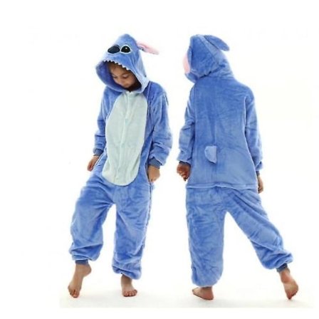 Stitch Kigurumi Pyjamas for barn Varmt nattøy Dyre Onesies Julegaver Respektert 140cm 140cm