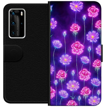 Kompatibel Tegnebogsetui til Huawei P40 Pro Bloom Reverie Electric Petals