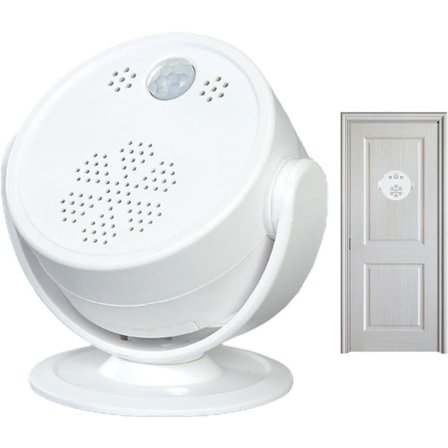 Trådløs sensordørklokke, dørklokke med sensor - kommersiell inngangsdørklokke 360° roterende dørklokke med sensor_OF