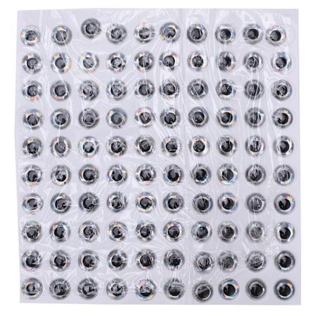 100 stk. 3D Fiskeøjne Ovale Livagtige Kunstige Falske Fiske Lokke Øjne Klistermærker Fisketilbehør 6mm Sølv