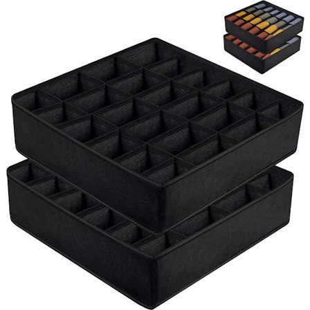 Opbevaringskasser til undertøj - 2 stk. - 24 rum - Skuffeorganisator - BH-organisator