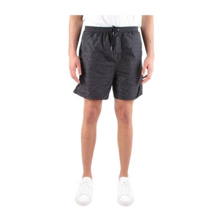 Dsquared2 Swimwear Allover Logo Sort, Herre Badeshorts