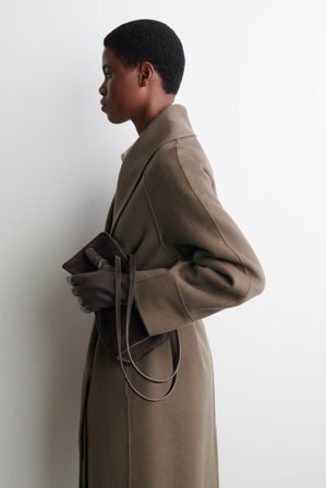 COS Women's Cashmere Lined Leather Gloves in Brown