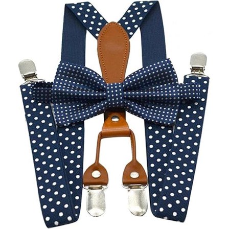 Seler og sløyfesett - Elastisk prikkete trykk - Herreklær tilbehør for bryllup, formelle arrangementer