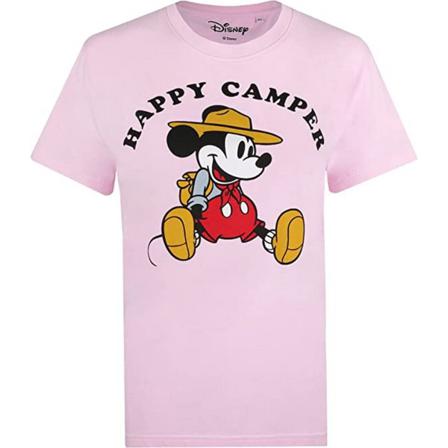 Disney Kvinnor/damer Happy Camper Mickey Mouse Klassisk T-shirt