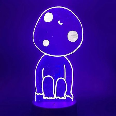 2025 Sopiva Prinsessa Mononoke 3D LED Yövalo Lasten Makuuhuoneen Pöytävalaisin
