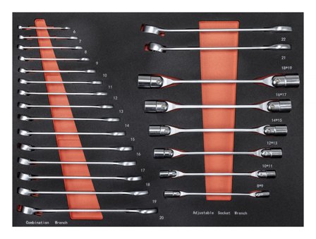 PELA 532014 U-ring- och lednyckelsats 23 delar, Handverktyg