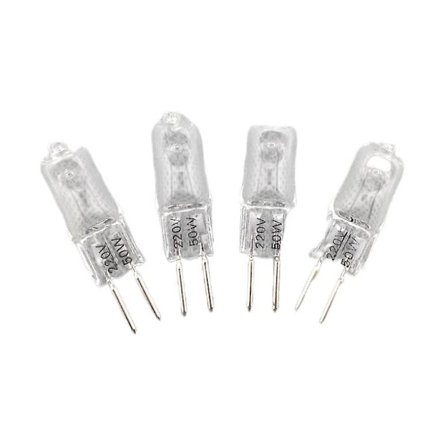 5 stk 220V G5.3 35W/50W Bas Halogen JC Type Pærer Lampe Gult Lys 50W