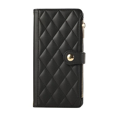 Kotelo iPhone 15:lle musta [pitkä köysi lyhyt köysi] sopiva nahkalompakko crossbody