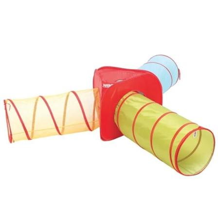 LUDI - Lätt och hopfällbar multitunnel - Röd - Från 2 år - 120cm x 45cm
