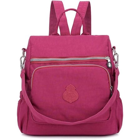 Dam Ryggsäck Dam Rucksack Handväska Stöldskydd Vattentät Nylon Skolväska Resa Casual Daypack Mode Axelväska