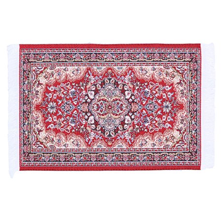 1 12 Dockskåp Vävda Matta Unik Utsökt Miniatyr Matta Dekorations Tillbehör