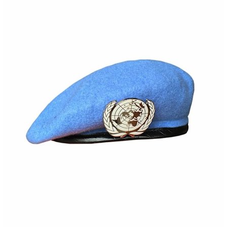 Exakt återgivning av Un Blue Basker Un Peacekeeping Forces Cap med Un