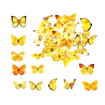 40 Vintage Sommerfugl Klistermærker - Selvklæbende Dekorationer til Scrapbooking, DIY Håndværk, Notesbøger (Guld)