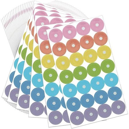 Multifarvet regnbue løse blade papir hulforstærkningsetiketter R