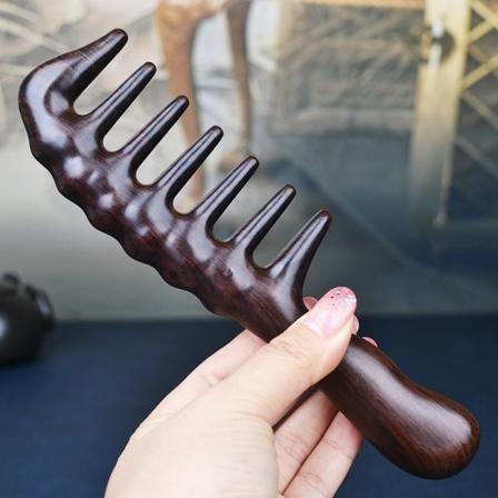 Håndlagde 100% naturlige kammer av svart sandeltre - Antistatisk sandel