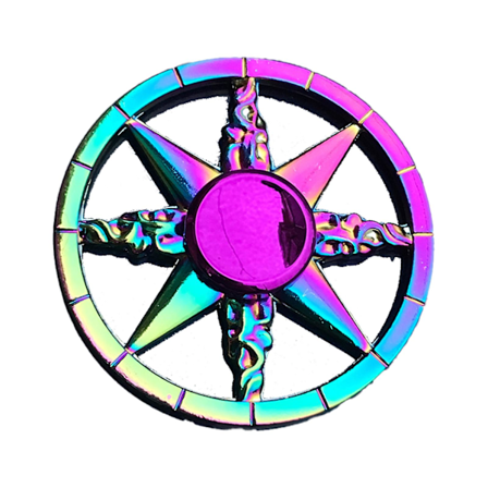 Hand Spinner Dekorativ Anti-Ångest Fidget Spinner i Flera Färger Metall Regnbåge för Kontor