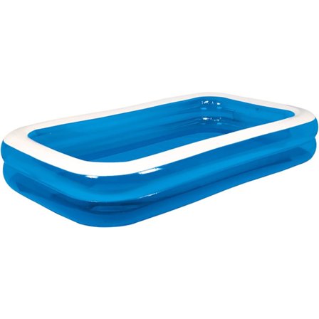 Uppblåsbar pool för utomhusbruk, trädgård, gräsmatta, rektangulär, blå