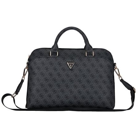 Guess 4G Laptop-veske med glidelåslomme og trekantlogo 15" - svart