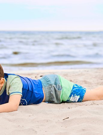 Color Kids Swim Long Shorts, Colorblock - Green - 104