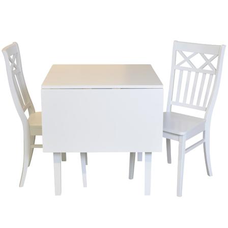968 962 963 Bord + 2 Stolar med vit trä sits