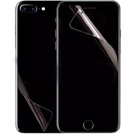 Blød PET iPhone 8+ 2-PACK Skærmbeskytter For & Bag 9H 0,2 mm Transparent/Genomskinlig