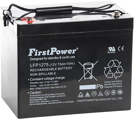First Power LFP1275 Batteri 12V, 75 Ah, Elfördelning & strömförsörjning