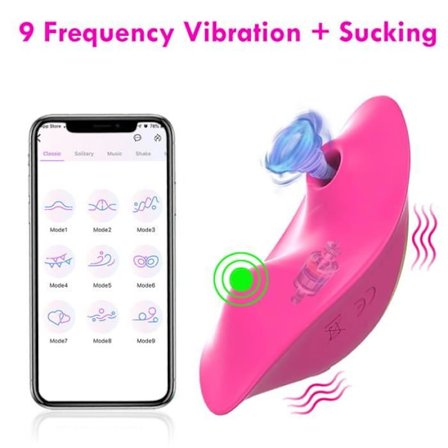 Birdsexy Bärbar Trosvibrator med APP Fjärrkontroll, 9 Suglägen Sexleksaker för Vuxna Kvinnor, Rosröd