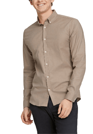 Lindbergh Oxford Superflex Shirt L/S Skjortor Herr Grå S