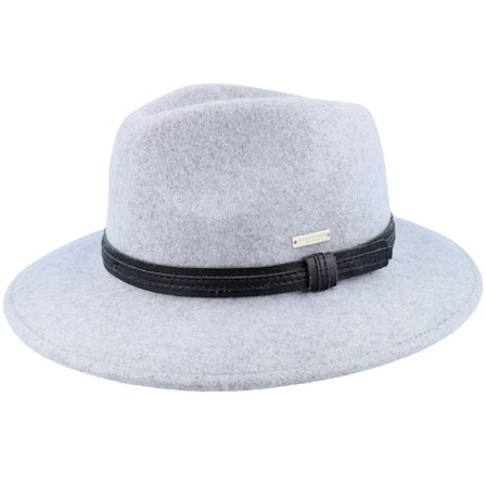 Seeberger - Grigio fedora Cappello - Woolfelt With Black Smoke Gray Fedora @ Hatstore