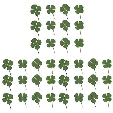 36 stk Søte Firekløver Tørkede Kløver Smykketilbehør DIY Dekorative Materialer For Halskjede Øredobber Armbånd (grønn) 36 stk 36 pcs