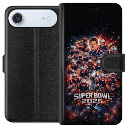 Yhteensopiva Lompakkokotelo Apple iPhone 17 Air Super Bowl 2026 juliste, jossa New England Patriots ja NFL-mestaruuspalkinto räjähtävän urheilullisess
