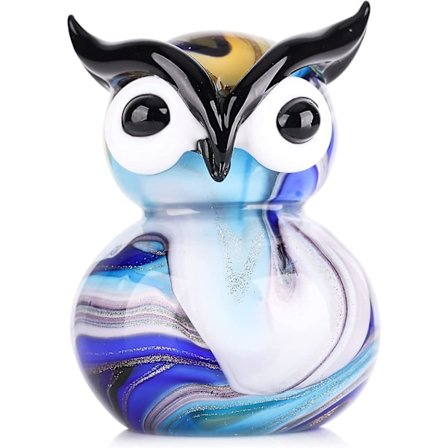 Håndblåst Glass Ugle Statue, Krystall Ugle Statue Liten Ugle Figur Liten Naturlig Fugleelsker Hjem Dekor Bordplate Papirvekter Gave Til Kvinner Kontor