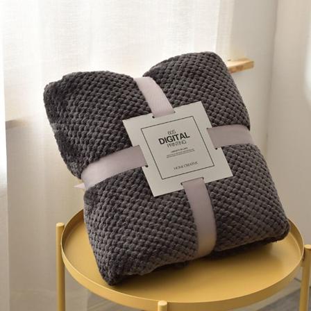 Sofatæppe Fleece-tæppe SORT Black