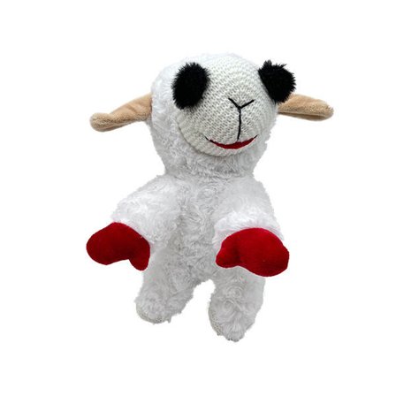 Blød plys hundelegetøj, Lamb Chop, Hvid/Brun