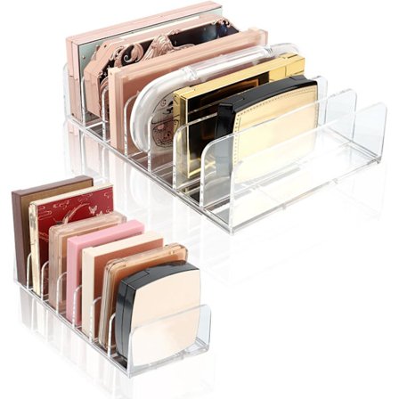 Palette Organizer, 2 Dele Kosmetisk Palette Organizer 7 Rum Makeup Palette Opbevaring 2 Størrelser Opbevaringspalette Organizer til Makeupbord Ba